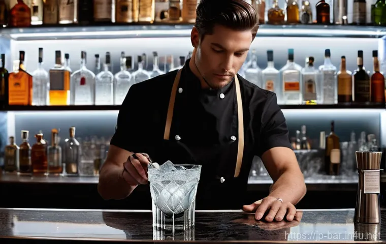 바텐더 직업 선택 이유 - **Prompt:** A skilled female bartender, dressed in a chic, dark-colored vest over a crisp white shir...