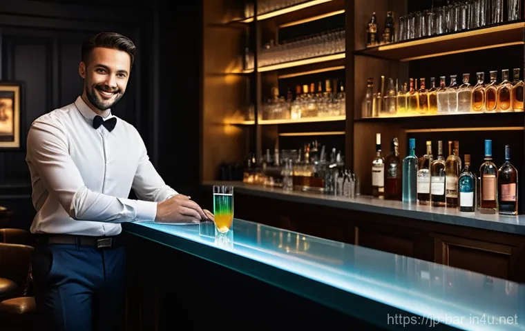 바텐더 직업 전망과 변화 - ### Image Prompt 1: The AI-Assisted Future of Hospitality