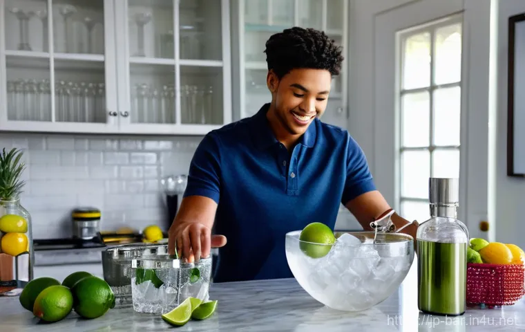 바텐더 이론 공부 자료 - Image Prompt 1: The Art of Home Cocktail Crafting** 바텐더 이론 공부 자료 - Image Prompt 1: The Art of Home Cocktail Crafting**