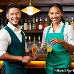 바텐더로서의 글로벌 네트워크 형성 - **Prompt:** A diverse group of professional bartenders, both male and female, in their late 20s to e...